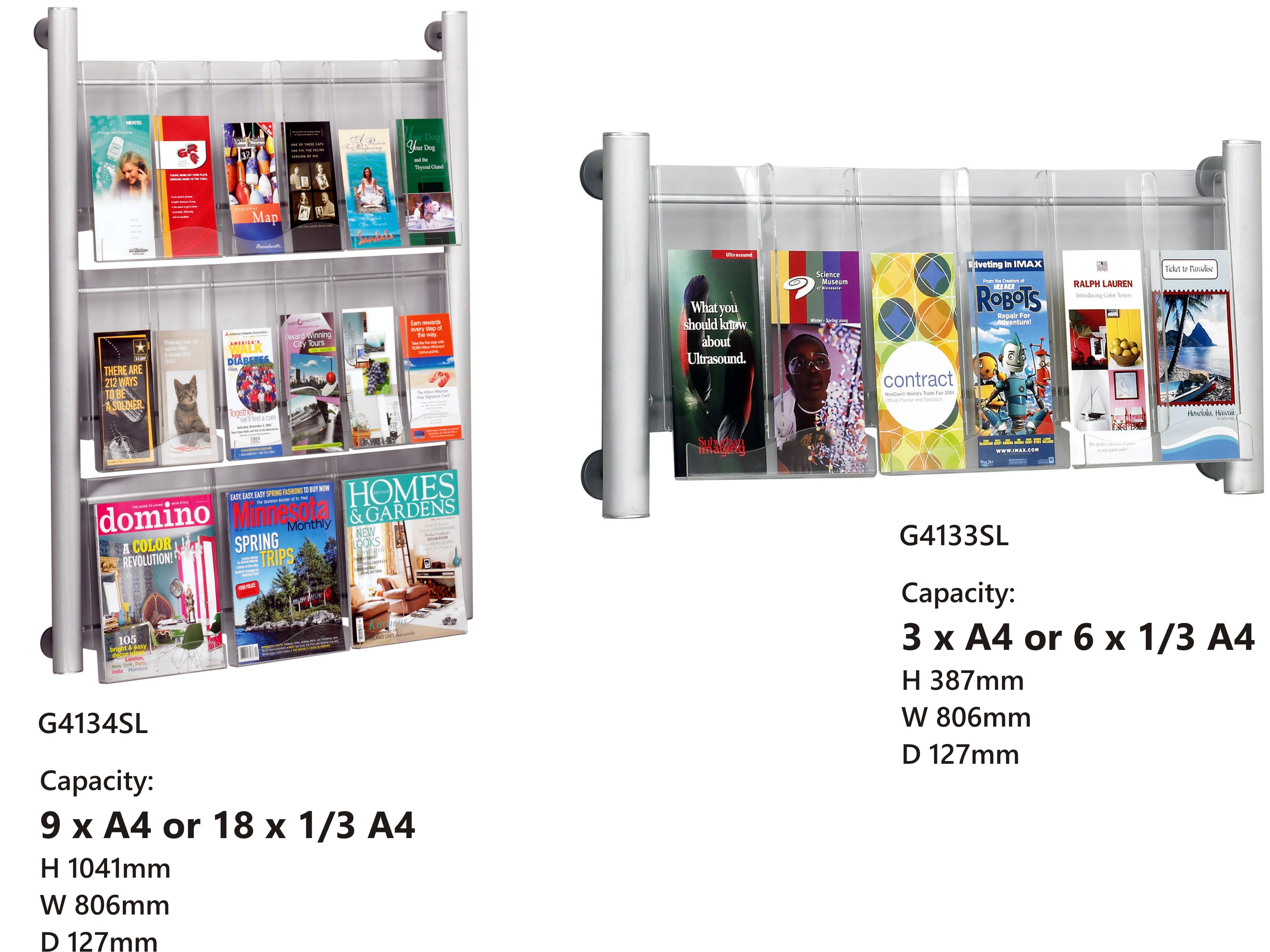 Crest Wall Mounted Literature Dispensers